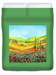 Tuscan Countryside Duvet Cover by Maria Barry - Maria Barry ...