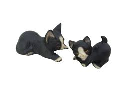 Vintage Set of 2 Harvey Knox Japan Black and White Cat ...