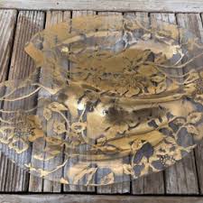 Antique Art Nouveau Vessra PV Germany Dish Pink & Yellow Floral Gold - Etsy