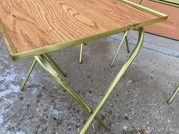 Set of 3 Folding TV Tray, Snack Tables, Vintage, Wood Grain, MCM Mid Century - Etsy