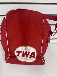 Vintage TWA Red Employee Travel Getaway Shoulder Bag With ...