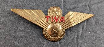Vintage TWA Junior Pilot Lapel Pin Badge Metal Wings ...