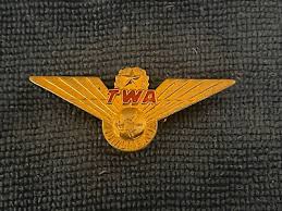 Vintage TWA Junior Pilot Wings Gold Tone with Red TWA Metal ...