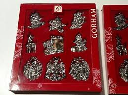 18 Gorham Metal Christmas Ornaments ~ 2 Sets of Nine (9 ...