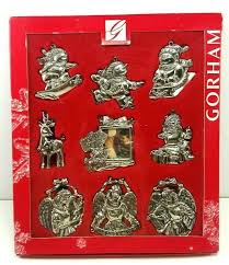 Gorham Silver Plated Christmas Ornaments Solid Holiday Set ...
