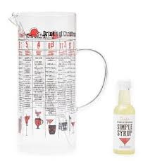 Twelve Drinks of Christmas Cocktail Glass Pitcher Set ...