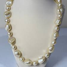 Vintage 50s 60s Baroque Faux Pearl Strand Beaded Necklace ...