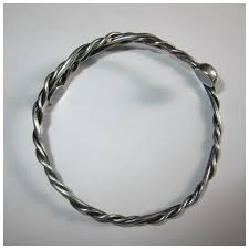 Vintage Silver Twisted Bangle Bracelet, Bypass, Upper Arm Bracelet. For Sale at Ruby Lane