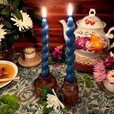 Set of Navy Spiral Beeswax Taper (7in) – Monastic Crafts