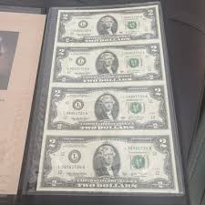 Uncut Sheet of Four (4) $2 Dollar Bills - 2003 A World ...