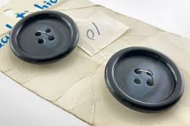 New Old Stock Set Of 2 Vintage Black Color Buttons 1in 2 ...