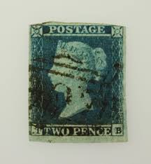 Sold at Auction: Great Britain 1840 Twopence Blue (TB) almost 4 margins, Imperf, Used