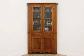 Sheraton Antique Farmhouse Poplar Kitchen Corner Cabinet