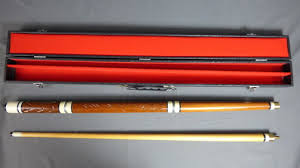 Vintage Wood Carved 2 Piece Pool Cue Stick