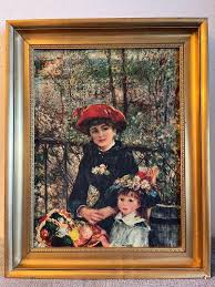 VINTAGE RENOIR Oil on Canvas 'two Sisters (on the Terrace)' Replica Art Painting - Etsy