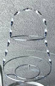 Mid 20th-Century Silver-Tone Mirrored Glass 2-Tier Fluted ...