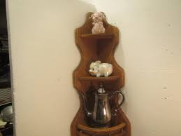 3 Shelf Oak Corner Shelf , Hangs in Corner , Oak Display ,curio Shelf, 30 1/2 Inches Tall ,rail on Bottom Shelf **FREE SHIPPING *** Oakcorn - Etsy