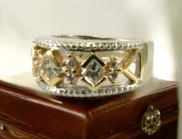 14k White and Yellow Gold Ring with .50ctw Diamond Size 5.25 ...