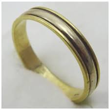 14 karat Gold Yellow and White Gold Wedding Band. For Sale ...