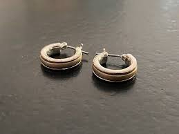 Liz Claiborne Two Tone Small Hoops Piercing Earrings | eBay