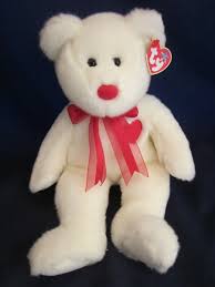TY Beanie Buddies Valentino 1999 teddy Bear White with Red ...