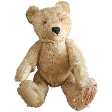 1950's LARGE 20" Steiff Mohair Teddy Bear w/ Button & Flag ...