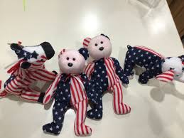 Ty Beanie Babies Old Glory Flag Lefty Righty Donkey Elephant ...