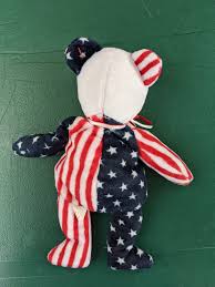Spangle the Ty Beanie Baby Bear 1999; Patriotic American ...
