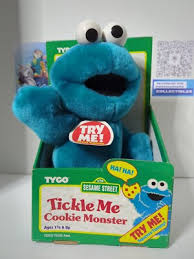 Sesame Street Tickle Me Cookie Monster 1996 11" Plush Toy ...
