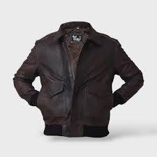 Handmade A2 Aviator Leather Jacket – Men's Vintage Brown ...