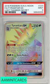 2018 POKEMON SUN MOON LST THNDER FA TYRANITAR GX #223 SECRET ...