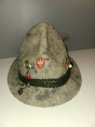 VINTAGE GENUINE FLUGEL HUT HAT WITH 7 PINS | eBay