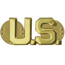 Army U.S. Letters Officer Branch of Service Collar Device
