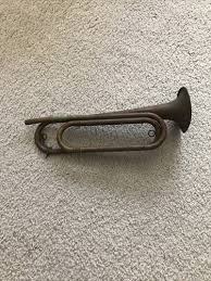 ANTIQUE MILITARY BRASS BUGLE - STAMPED US REGULATION USA ...