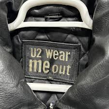 U2 Wear Me Out Black Cafe Racer Leather Motorcycle Biker ...