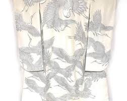 Vintage Kimono - Uchikake, Crane, Pair of Duck and Various Flower, Wedding Kimono, Japanese Kimono Dress - Etsy