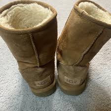 Woman's Ugg Australia Classic Short Suede Shearling Boots Brown Size 7 | eBay