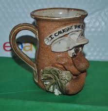 NEW 1990's UGLY FACE Studio Pottery Stoneware MUG Cowboy I CAUGHT THE BIG ONE | eBay