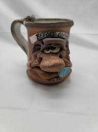 Vintage "Before Coffe" Ugly Funny Face FolkArt Handmade Stoneware Mug Coffee 4" | eBay