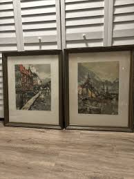 Art Set Estampe Ferdinand Luigini Signed Quai Sur La Dy ...