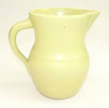 Antique Stoneware Yellow Milk Pitcher Crockery 6 1/2" High ...