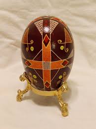 Ukrainian Hand Painted Real Egg Beautifully Done. With Stand ...