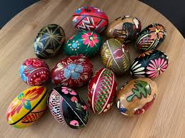 Vintage Hand Painted Wood Easter Eggs Poland Pysanky Wooden ...