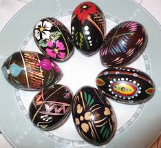 7 PC. Lot VTG Ukrainian Wooden Pysanky Hand Painted Eggs 2.5 ...