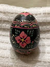 Vintage Hand Painted Wooden Egg 2.25” | eBay