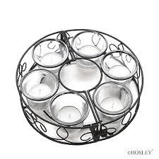 Hosley 8" D Tealight with 6 Candle Holders. Ideal Gift for Weddings, Aromatherapy, Zen, Spa. P1 : Amazon.sg: Home