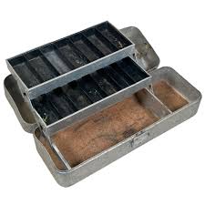 Vtg UMCO Model 400 Aluminum Silver Fishing Tackle Box 2 Tier ...