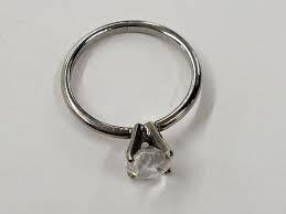 Vintage Uncus Silver Tone 1CT Zirconia Solitaire Engagement ...