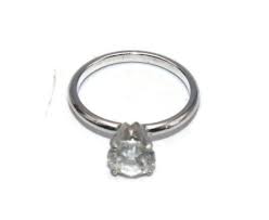 Amazing Vintage Uncas Silver Tone, Faux Diamond Solitaire ...