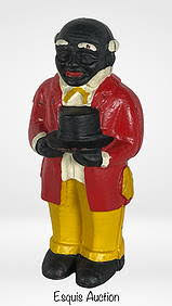 Cast Iron Black Americana Uncle Moses Bank 5.25" Tall